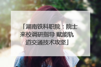 湖南铁科职院：院士来校调研指导 赋能轨道交通技术攻坚