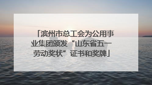 滨州市总工会为公用事业集团颁发“山东省五一劳动奖状”证书和奖牌