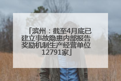 滨州：截至4月底已建立事故隐患内部报告奖励机制生产经营单位12791家