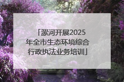 漯河开展2025年全市生态环境综合行政执法业务培训