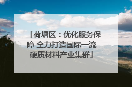 荷塘区：优化服务保障 全力打造国际一流硬质材料产业集群