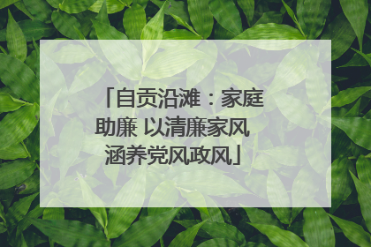 自贡沿滩：家庭助廉 以清廉家风涵养党风政风