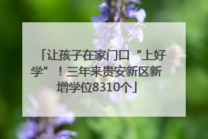 让孩子在家门口“上好学”！三年来贵安新区新增学位8310个