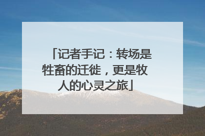 记者手记：转场是牲畜的迁徙，更是牧人的心灵之旅