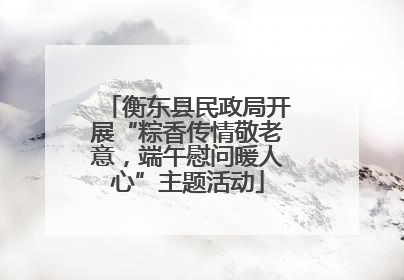 衡东县民政局开展“粽香传情敬老意，端午慰问暖人心”主题活动