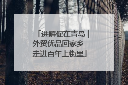 进解促在青岛｜外贸优品回家乡 走进百年上街里