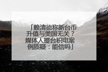 赖清德称新台币升值与美国无关？媒体人提台积电案例质疑：能信吗