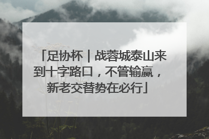 足协杯｜战蓉城泰山来到十字路口，不管输赢，新老交替势在必行