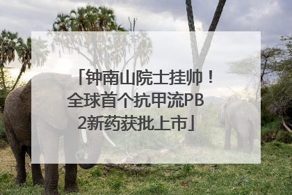 钟南山院士挂帅！全球首个抗甲流PB2新药获批上市