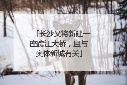 长沙又将新建一座跨江大桥，且与奥体新城有关
