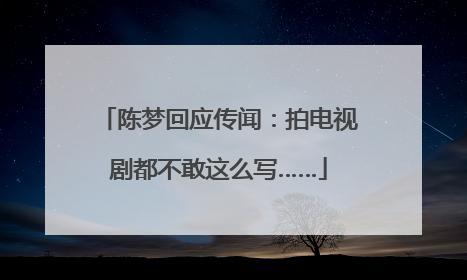 陈梦回应传闻：拍电视剧都不敢这么写……