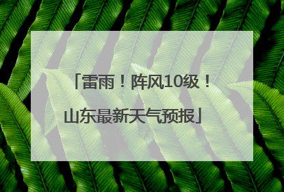 雷雨！阵风10级！山东最新天气预报