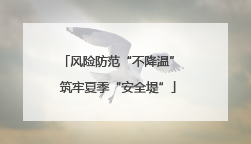 风险防范“不降温” 筑牢夏季“安全堤”