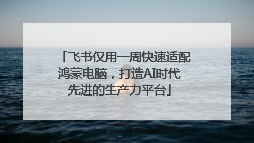 飞书仅用一周快速适配鸿蒙电脑，打造AI时代先进的生产力平台