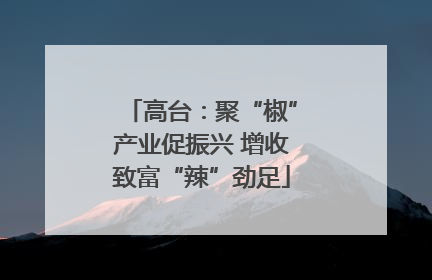高台：聚“椒”产业促振兴 增收致富“辣”劲足