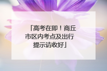 高考在即！商丘市区内考点及出行提示请收好