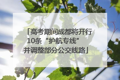 高考期间成都将开行10条“护航专线” 并调整部分公交线路