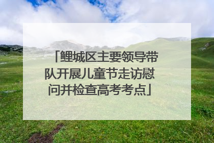 鲤城区主要领导带队开展儿童节走访慰问并检查高考考点