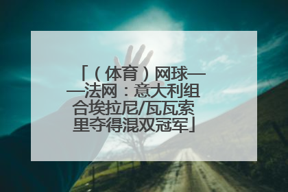 （体育）网球——法网：意大利组合埃拉尼/瓦瓦索里夺得混双冠军