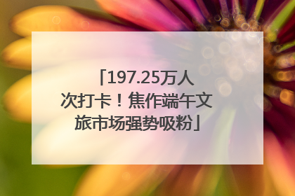 197.25万人次打卡！焦作端午文旅市场强势吸粉