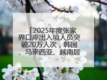 2025年度张家界口岸出入境人员突破20万人次，韩国、马来西亚、越南居客源国前三