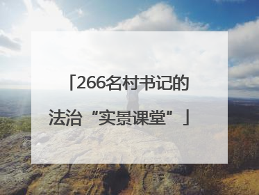 266名村书记的法治“实景课堂”