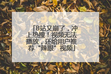 B站又崩了，冲上热搜！视频无法播放，还给用户推荐“辣眼”视频